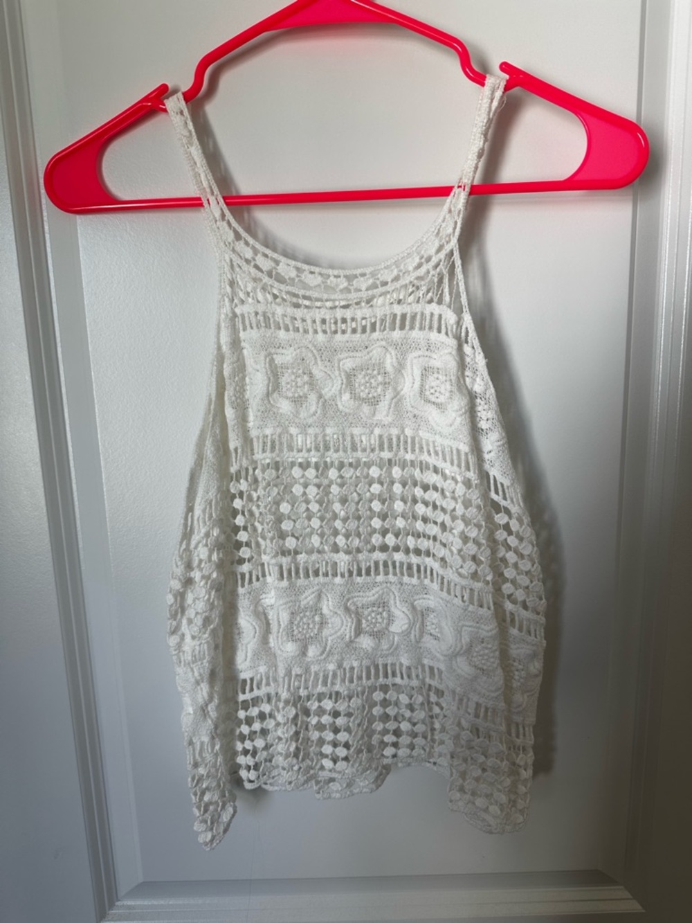 Crochet Lace Tank Top - White